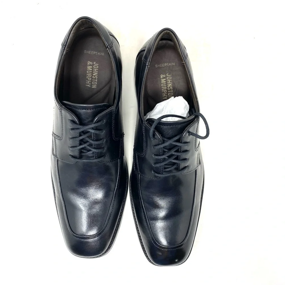 JOHNSTON & MURPHY FELDON MOC TOE Black Calfskin Leather